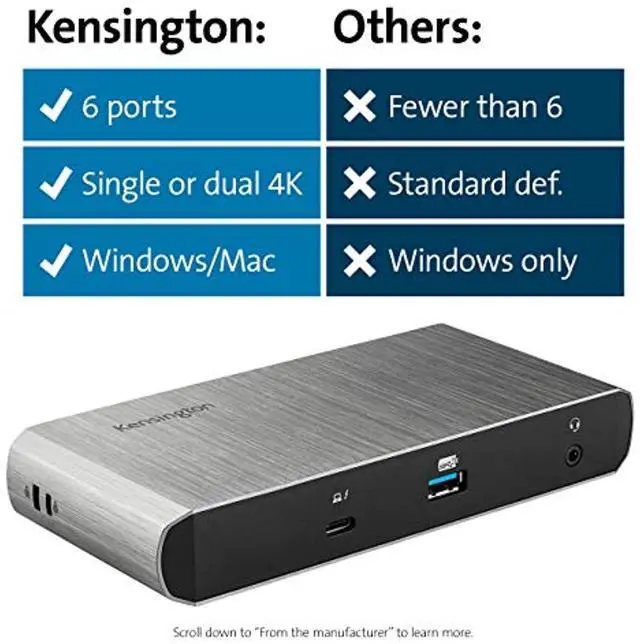 Alt view image 7 of 14 - Sd5550t Thunderbolt 3 And Usb-C Dual 4K Hybrid Docking Station60W PdWindows And Mac (K38131na)
