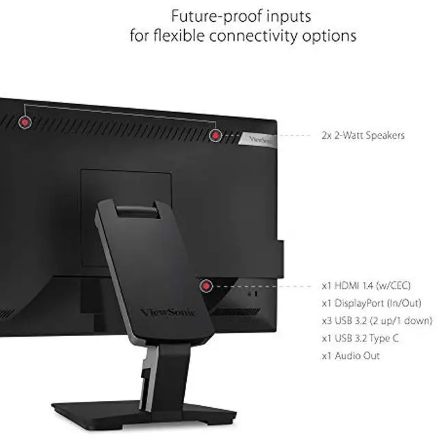 Alt view image 6 of 7 - Td2455 24 Inch 1080P Ips 10-Point Multi Touch Screen Monitor With Advanced Dual-Hinge Ergonomics Usb C Hdmi And Displayport Out, Black