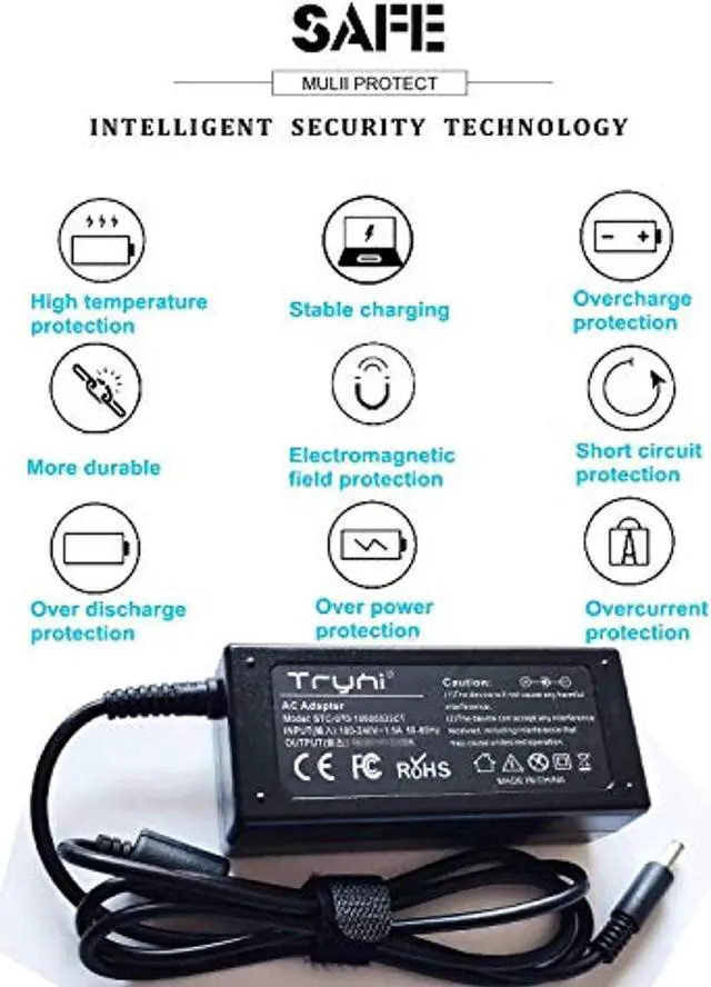 Alt view image 3 of 6 - Ac Power Adapter For Hp Zbook 14 G2 15U G2 Ultraslim 2013 Docking Station Ultraslim Dock 2013 Us Officejet 100 150 Mobile Printer Eliteone Elitedesk 800 G2 G1 Tpc-La58 Charger Power Cord Supply