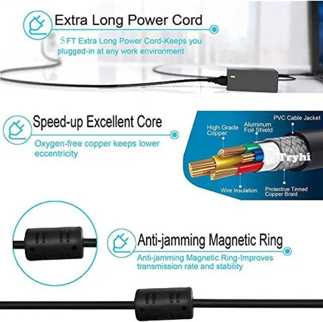 Alt view image 2 of 6 - Ac Power Adapter For Hp Zbook 14 G2 15U G2 Ultraslim 2013 Docking Station Ultraslim Dock 2013 Us Officejet 100 150 Mobile Printer Eliteone Elitedesk 800 G2 G1 Tpc-La58 Charger Power Cord Supply