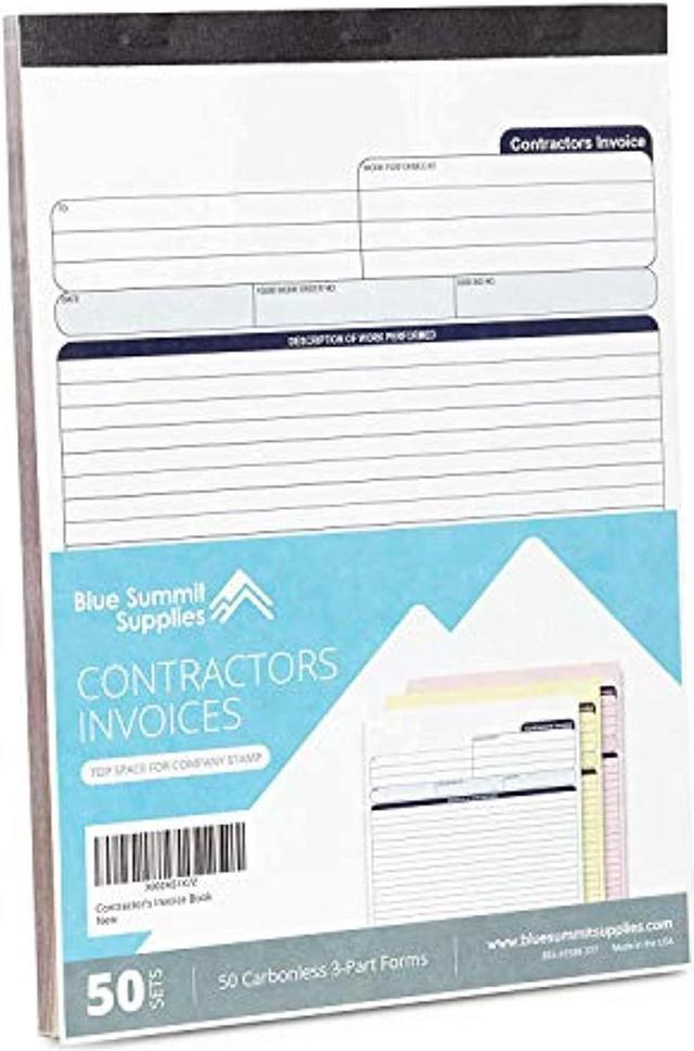 Blue Summit Supplies Receipt Books with 3-Part Carbonless Forms, 5 Pac