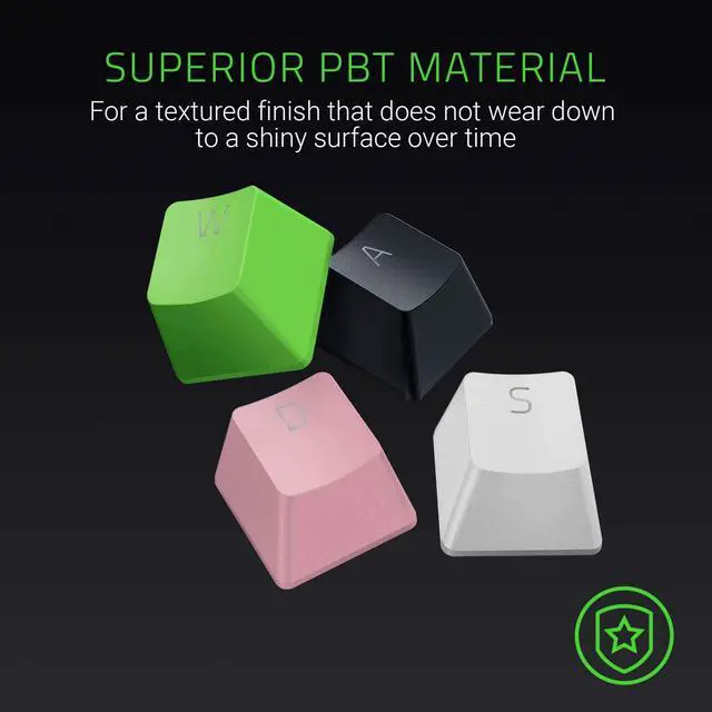 Alt view image 2 of 7 - Razer Doubleshot PBT Keycap Upgrade Set for Mechanical & Optical Keyboards: Compatible with Standard 104/105 US and UK layouts - Classic Black