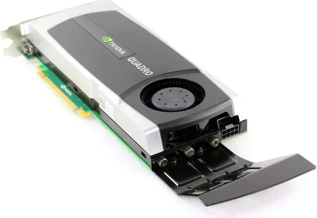 Alt view image 3 of 7 - HP 616078-001 NVIDIA Quadro 6000 PCIe graphics card - With 6.0GB GDDR5 GPU memory, max resolution 2560x1600, max power consumption 204Watt, one Dual Link DVI-I and two DisplayPorts connections