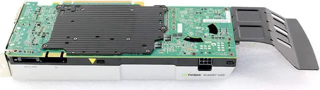 Alt view image 5 of 7 - HP 616078-001 NVIDIA Quadro 6000 PCIe graphics card - With 6.0GB GDDR5 GPU memory, max resolution 2560x1600, max power consumption 204Watt, one Dual Link DVI-I and two DisplayPorts connections