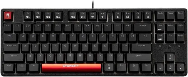 Alt view image 5 of 7 - DIGIFAST Mechanical RGB Tenkeyless Gaming Chronus Series Keyboard with Cherry MX Switches - Blue Axis