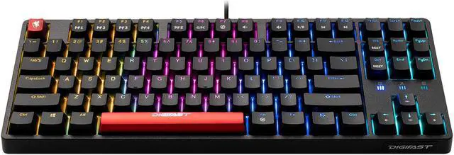 Alt view image 3 of 7 - DIGIFAST Mechanical RGB Tenkeyless Gaming Chronus Series Keyboard with Cherry MX Switches - Blue Axis