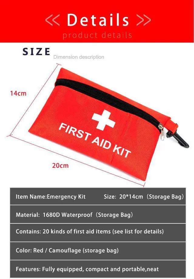 Alt view image 5 of 7 - 50 pieces Waterproof Bag Flash Light Glove Bandage First Aid Survival Emergency Kits with Supplies