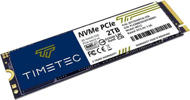 Alt view image 5 of 7 - Timetec 2TB SSD NVMe PCIe Gen3x4 8Gb/s M.2 2280 3D NAND 1800TBW High Performance Read/Write Speed Up to 3,400/3,000 MB/s Internal Solid State Drive for PC Laptop and Desktop