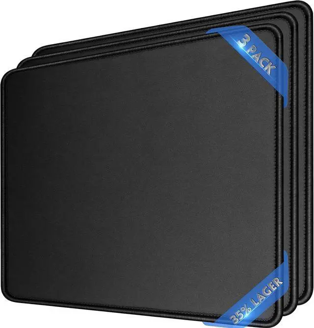 Main image of [35% Larger] Gaming Mouse Pad 12x10x1/8. Delicate Stitched Edges & Non-Slip Natural Rubber Base, Premium-Textured & Waterproof Mousepad, Mouse Mat for Computer, Laptop, PC, Office & Home, Black