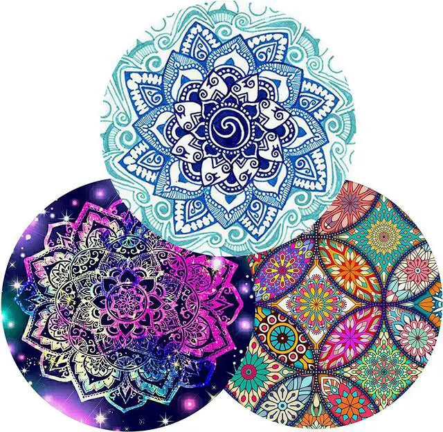 Main image of Mouse Pad Cute Circular Mousepad with Design Beautiful Parttern Mouse Pads with Stitched Edge 7.9X7.9 Inch Small Mouse Mat for Laptop and Computer(Mandala 3Pack)