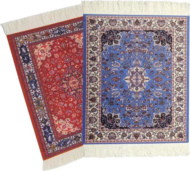 Main image of Rug Mouse Pad 2 Pack Woven Rug Bohemian Style Carpet Mouse Pad for Table Décor