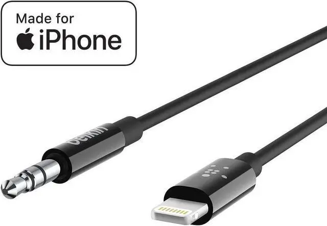 Alt view image 20 of 20 - Belkin - 3' Lightning-to-3.5mm Audio Cable - Black