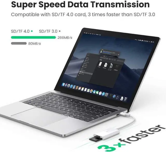 Alt view image 4 of 7 - UGREEN USB C SD 4.0 Card Reader UHS-II Type C Memory Card Reader Adapter for SD SDXC SDHC MMC RS-MMC Micro SD Micro SDXC Micro SDHC, Plug and Play for iPad MacBook Laptop Tablet OTG Andriod Phone