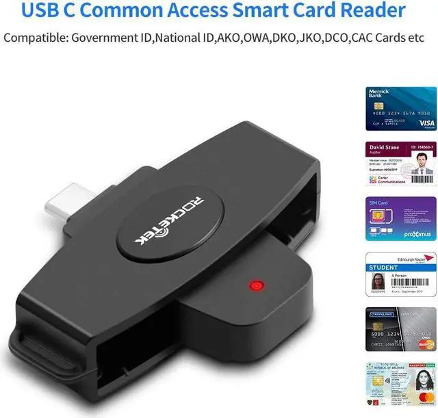Alt view image 2 of 6 - USB C DOD Military USB Common Access CAC Smart Card Reader and SIM Card Reader ID CAC Card Reader,Compatible with Mac Os, Windows,Linux
