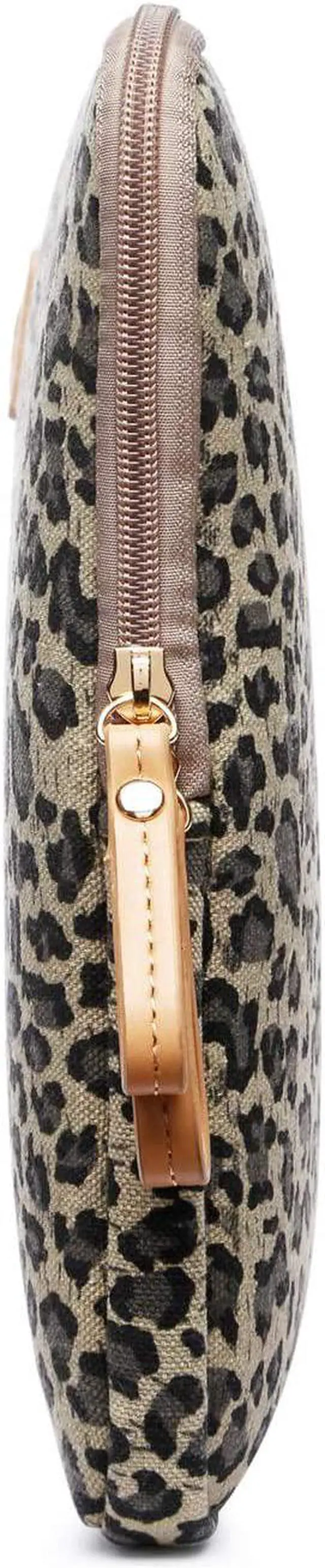 Alt view image 4 of 7 - XSKN Yellow Leopard Spot Canvas Fabric Zipper Laptop Sleeve Case Cover for All 13 14 15 inch Computers, Laptop Bag for MacBook Air / Pro / Retina Laptops / Notebook (13 inch, for 13.3 inch Laptop)