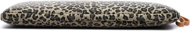 Alt view image 3 of 7 - XSKN Yellow Leopard Spot Canvas Fabric Zipper Laptop Sleeve Case Cover for All 13 14 15 inch Computers, Laptop Bag for MacBook Air / Pro / Retina Laptops / Notebook (13 inch, for 13.3 inch Laptop)