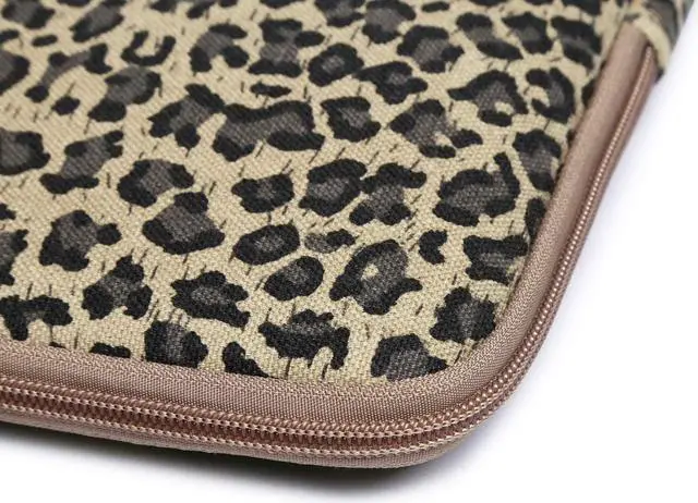 Alt view image 7 of 7 - XSKN Yellow Leopard Spot Canvas Fabric Zipper Laptop Sleeve Case Cover for All 13 14 15 inch Computers, Laptop Bag for MacBook Air / Pro / Retina Laptops / Notebook (13 inch, for 13.3 inch Laptop)