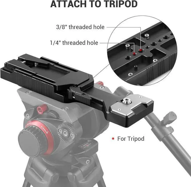 Alt view image 2 of 7 - Universal Quick Release Tripod Adapter Plate for  VCT-14