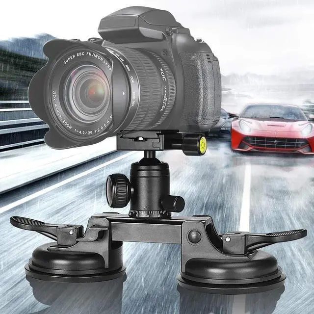 Alt view image 2 of 7 - Heavy Duty (20 lbs Load) DSLR Mirorrless Camera Suction Cup Car Mount Camcorder Vehicle Holder w/ 360°Panorama Ball Head + Quick Release Plate Compatible with Nikon Canon Sony RED BM