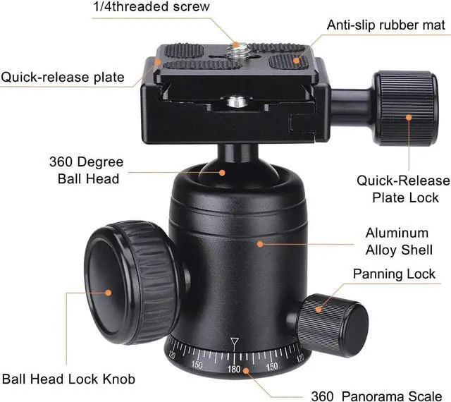 Alt view image 3 of 7 - Heavy Duty (20 lbs Load) DSLR Mirorrless Camera Suction Cup Car Mount Camcorder Vehicle Holder w/ 360°Panorama Ball Head + Quick Release Plate Compatible with Nikon Canon Sony RED BM