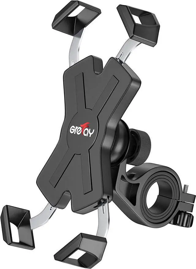 Main image of Bike Phone Mount Metal Motorcycle Handlebar Phone Holder Scooter Phone Clamp for 4.0-7.0 Inch Smartphone with 360° Rotation