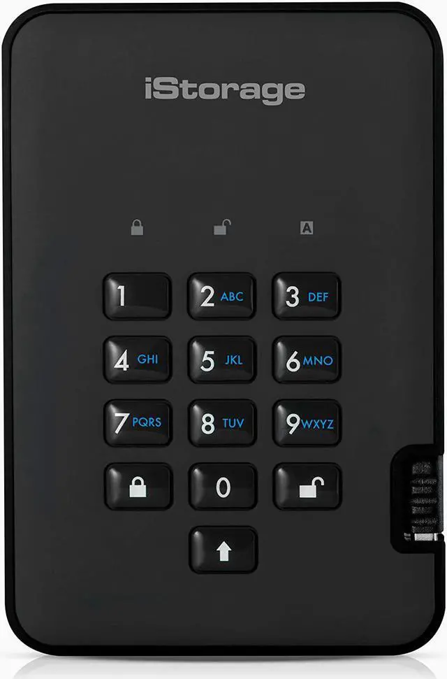 Alt view image 7 of 8 - iStorage diskAshur2 HDD 4TB Black -  Secure portable hard drive - Password protected, dust and water resistant, portable, military grade hardware encryption USB 3.1 IS-DA2-256-4000-B