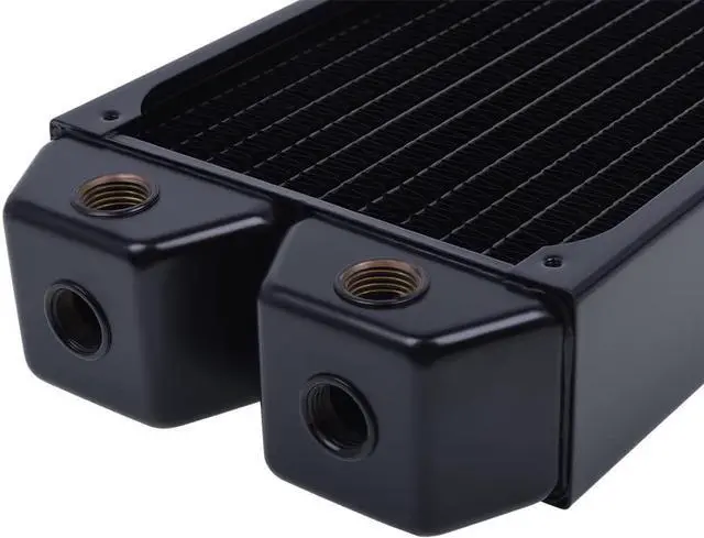 Alt view image 12 of 18 - Alphacool NexXxos XT45 Full Copper Radiator 360, 120mm x 3, Triple Fan, Black