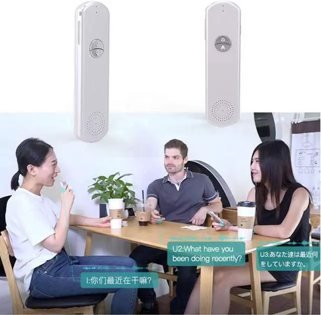 Alt view image 4 of 7 - Two Way Easy Trans Smart Language Translator Device Electronic Pocket Voice Bluetooth 52 Languages for Meeting Learning Travel Shopping Business Fit for Apple iPhone Android White (WIFI/3G/4G/5G)