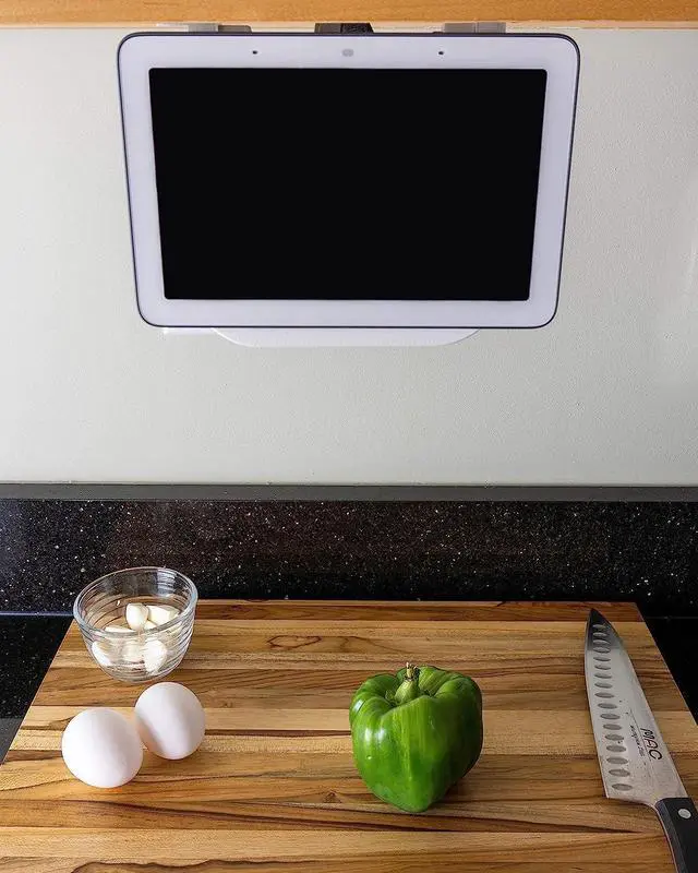 Alt view image 4 of 4 - Built3D, Google Nest Hub Home Kitchen Under Cabinet Mount Bracket | All Hardware Included (White)