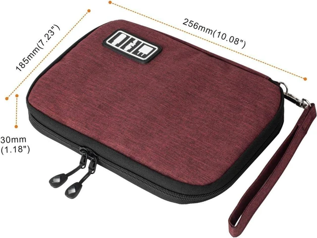 Alt view image 5 of 7 - Travel Cable Organizer Bag Waterproof Portable Electronic Accessories Organizer for USB Cable Cord Phone Charger Headset Wire SD Card with 5pcs Cable Ties(Red)