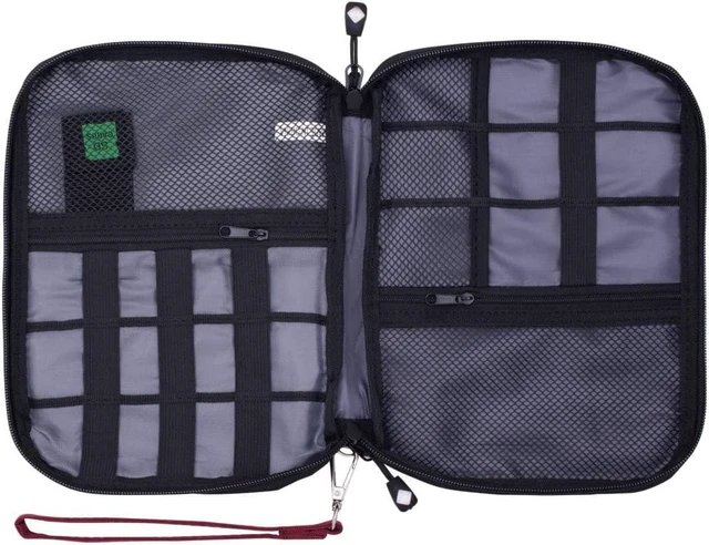 Alt view image 3 of 7 - Travel Cable Organizer Bag Waterproof Portable Electronic Accessories Organizer for USB Cable Cord Phone Charger Headset Wire SD Card with 5pcs Cable Ties(Red)