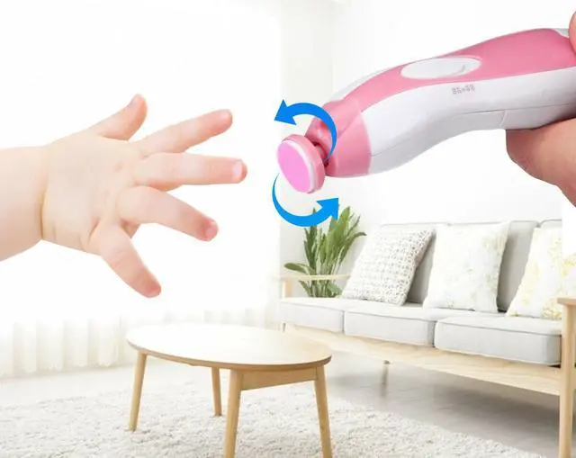 Alt view image 4 of 6 - Electric Baby Nail File Clippers Trimmer Toddler Toes Trim Nails Polish Care Set