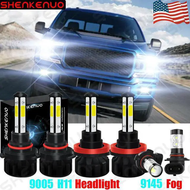 Main image of For Ford F-150 2015-2019 6x LED Headlight Hi/Lo Fog Light Bulbs Combo Kit 6000k