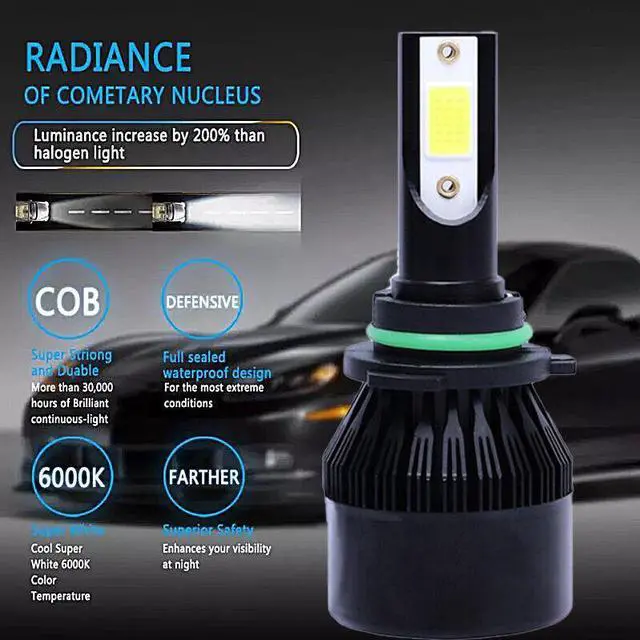 Alt view image 6 of 6 - For Toyota Highlander 2004-2007 LED Headlight Hi/Lo Beam + Fog Light White Bulbs