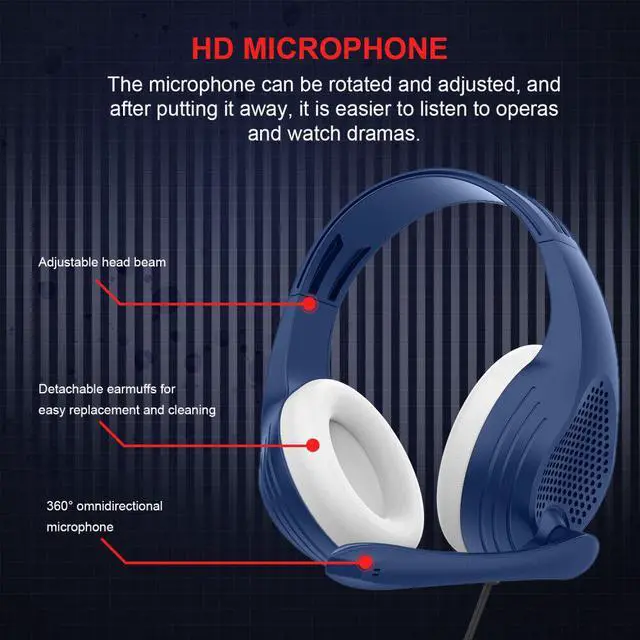 Alt view image 3 of 6 - A9 Gaming Headset Mic Headphones Stereo Bass Surround For PS5 PS4 XboxOne