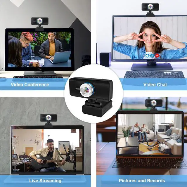 Alt view image 4 of 7 - 1080P Webcam Full HD USB Webcam with Microphone Widescreen Video Calling and Recording Camera Manual Focus 1080P Webcam for Laptop Skype PC Windows 10