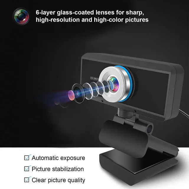 Alt view image 2 of 7 - 1080P Webcam Full HD USB Webcam with Microphone Widescreen Video Calling and Recording Camera Manual Focus 1080P Webcam for Laptop Skype PC Windows 10