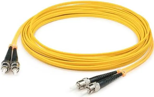 Alt view image 3 of 4 - THIS IS A 2M ST (MALE) TO ST (MALE) YELLOW DUPLEX RISER-RATED FIBER PATCH CABLE.