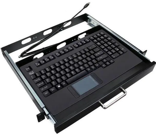 Alt view image 4 of 17 - ADESSO AKB-425UB-MRP Black 12 Function Keys USB Wired EasyTouchTouchpad Keyboard With Rackmount