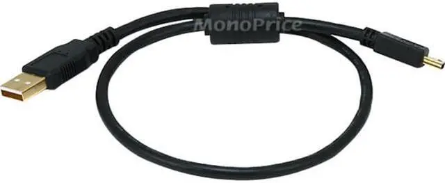 Alt view image 5 of 14 - Monoprice USB 2.0 Cable - 1.5 Feet - Black | USB Type-A Male to USB Mini Type-B 5-Pin, 28/24AWG, Gold Plated For Digital Camera, Cell Phones, PDAs, MP3 Players, Dash Cam