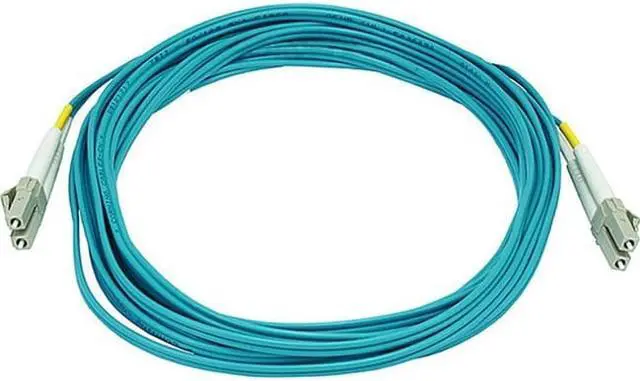Alt view image 2 of 10 - Monoprice Fiber Optic Cable - 5 Meter - Aqua | LC to LC, OM3, 50/125 Type, Multi Mode, 10Gb, Duplex