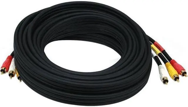 Alt view image 3 of 5 - Monoprice 25ft Triple RCA Stereo Video Dubbing Composite Cable (3 x RG59U)