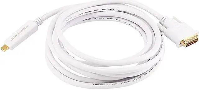 Alt view image 2 of 7 - Monoprice 10Ft 32Awg Mini Displayport To Dvi Cable - White