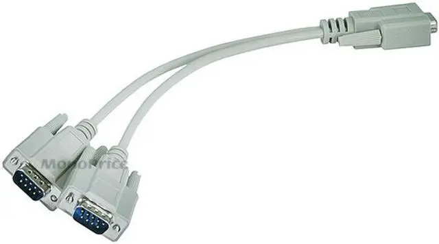 Alt view image 4 of 5 - Monoprice RS232 Serial Mouse or Monitor Splitter cable - (1)DB9 female to (2) DB9 male