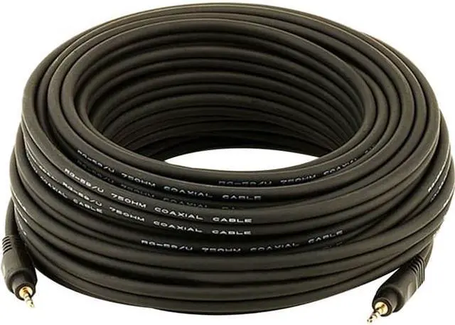Alt view image 3 of 11 - Monoprice 50ft Premium 3.5mm Stereo Male to 3.5mm Stereo Male 22AWG Cable (Gold Plated) - Black