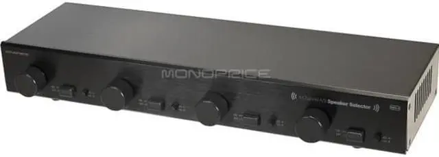 Alt view image 5 of 7 - Monoprice Dual Source 4-Channel A/B Speaker Selector With Volume Control, Up To 100 Watts Per Channel