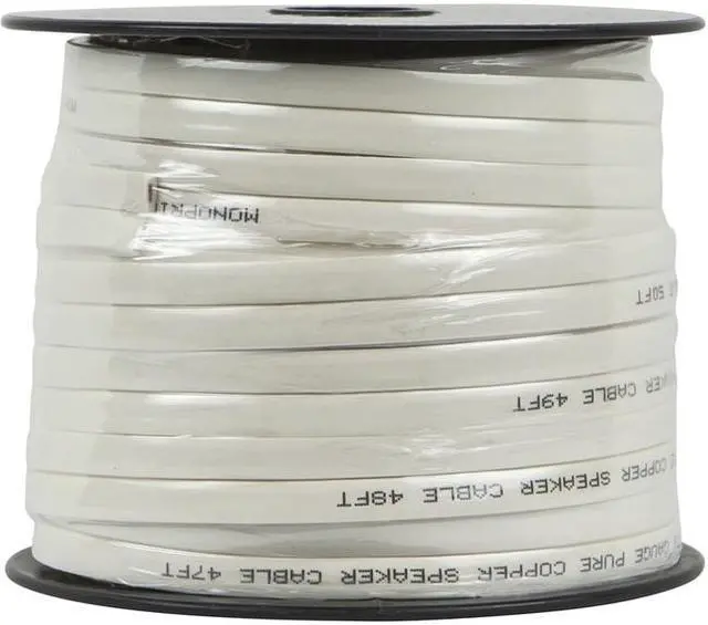 Alt view image 4 of 9 - Monoprice Speaker Wire, Flat CL2 Rated, 2-Conductor, 16AWG, 50ft