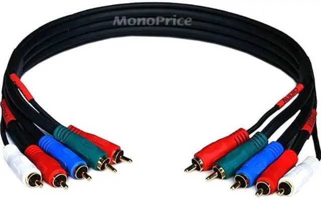 Alt view image 3 of 5 - Monoprice 1.5ft 22AWG 5-RCA Component Video/Audio Coaxial Cable (RG-59/U) - Black