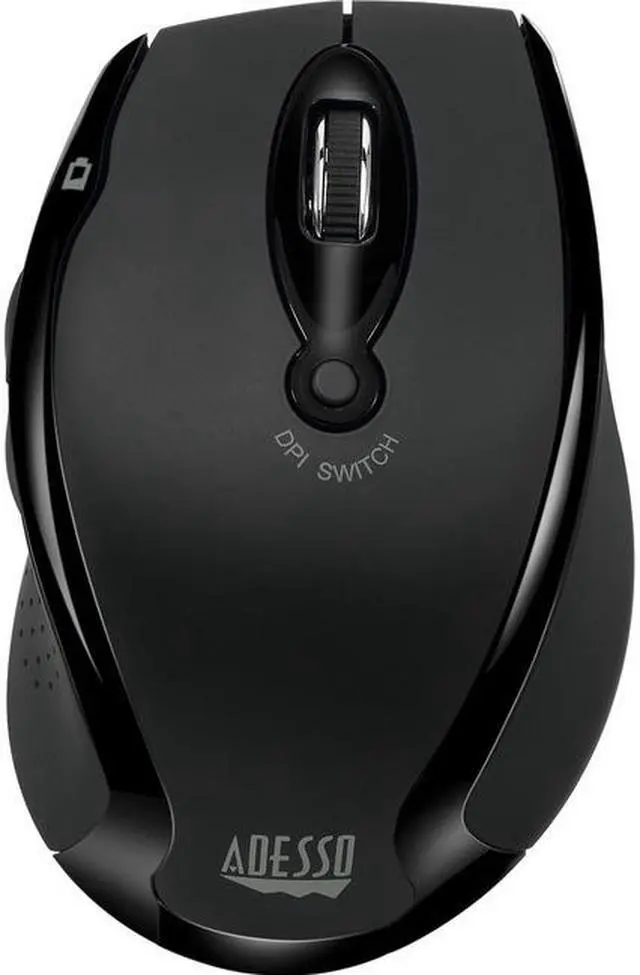 Alt view image 10 of 16 - Adesso iMouse M20B - Wireless Ergonomic Optical Mouse - Optical - Wireless - Radio Frequency - Black - USB - 1600 dpi - Scroll Wheel - Right-handed Only