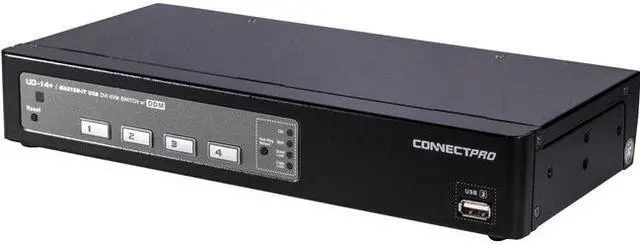 Alt view image 4 of 4 - Connectpro Ud-14+ - 4-Port Usb/Dvi Kvm Switch W/ Ddm